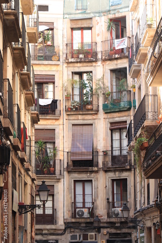 Barcelona, Spain - september 30th, 2019: Street in Gothic Quarter photo