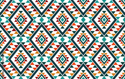 Ethnic Aztec African seamless pattern design. Geometric fabric carpet ornament native boho chevron textile decoration. Embroidery patterns