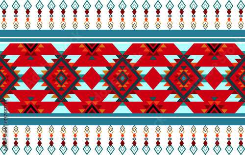 Ethnic Aztec African seamless pattern design. Geometric fabric carpet ornament native boho chevron textile decoration. Embroidery patterns