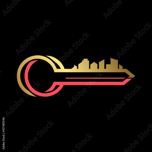 Real Estate Business Key Design shape.