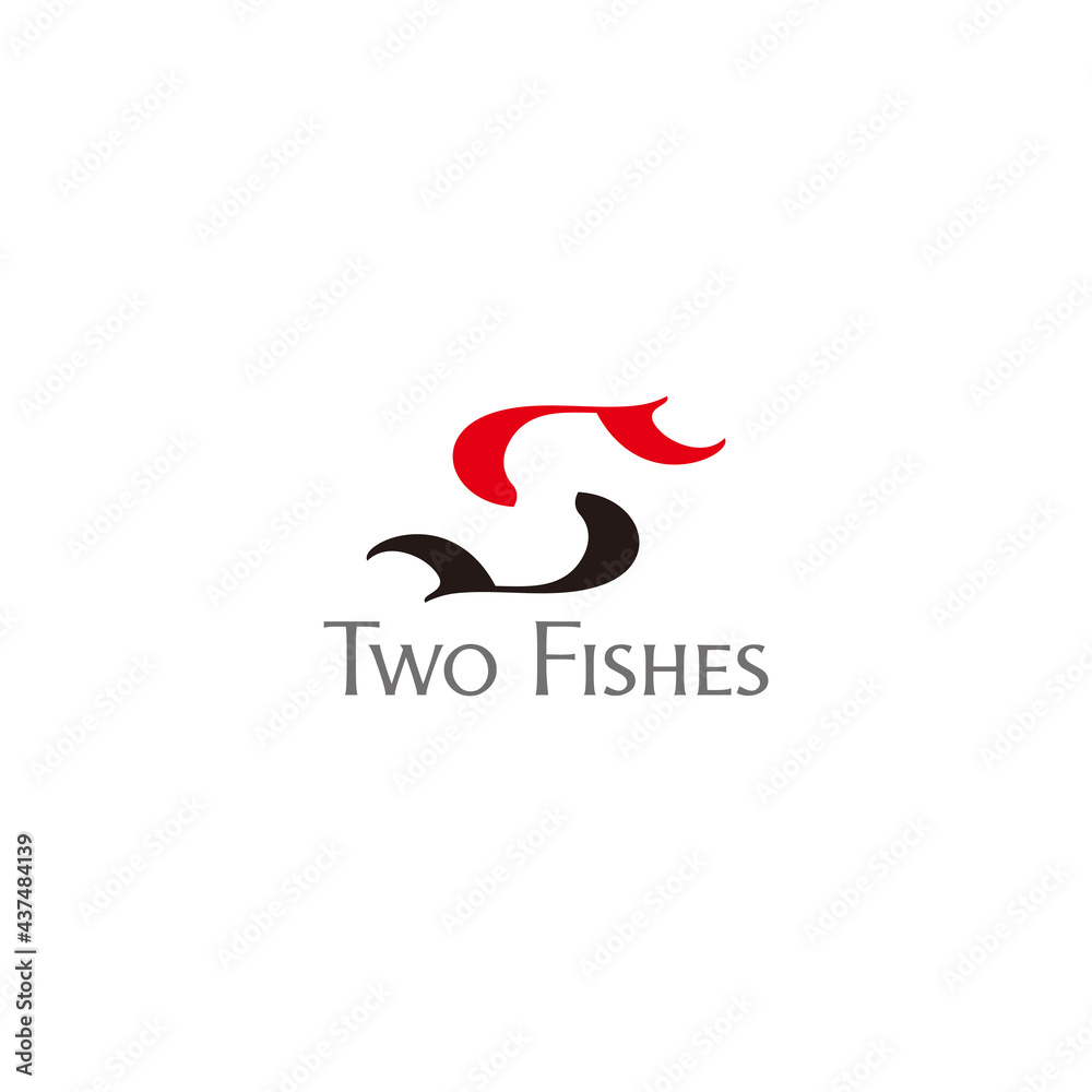 colorful motion fishes letter s logo vector
