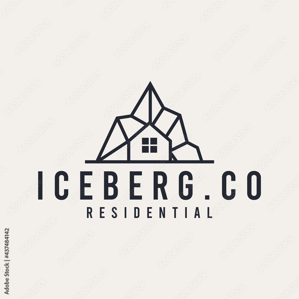Iceberg residential logo design premium vector