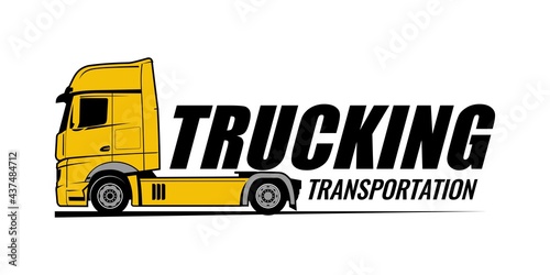 truck brand logo design concept vector	