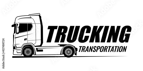 truck brand logo design concept vector	