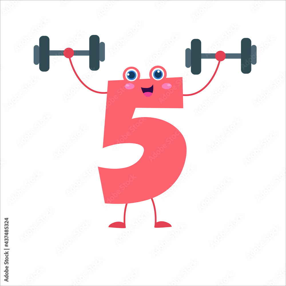 number 5 cute character vector design template illustration number 5 cute character vector design template illustration