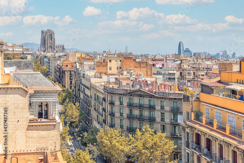 Barcelona roofs with the famous Basilica de la Sagrada Famlia photo