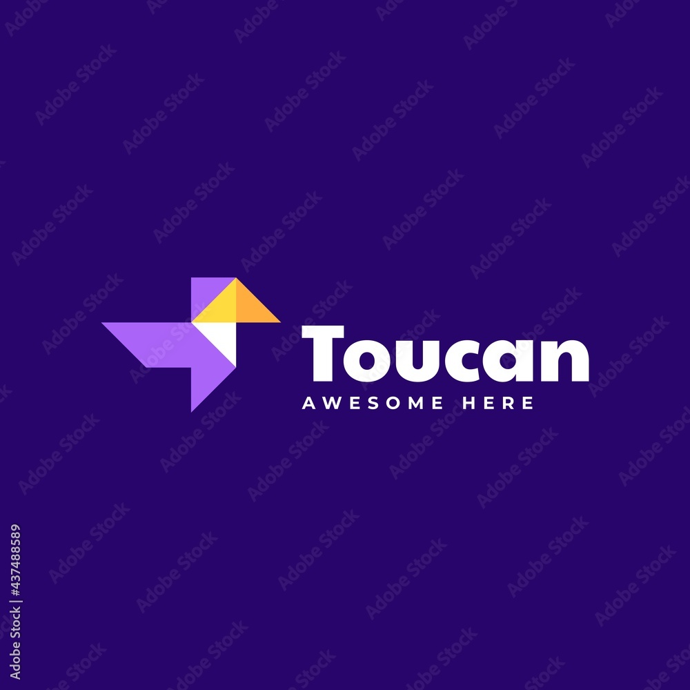 Vector Logo Illustration Toucan Simple Mascot Style. Vector Logo Illustration Toucan Simple Mascot Style.