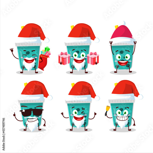 Santa Claus emoticons with taro milk with boba cartoon character