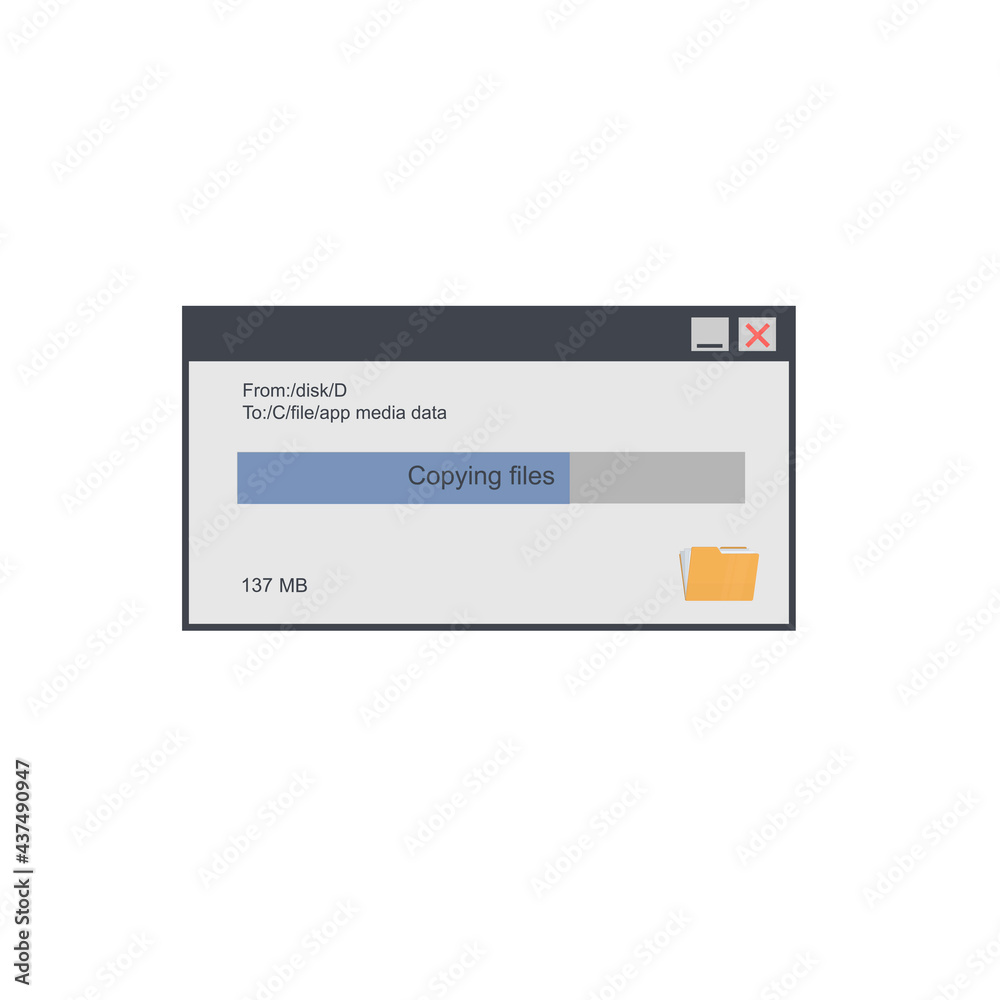 File copy window, vector illustration File copy window, vector illustration