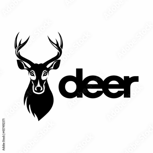 deer head logo design vector