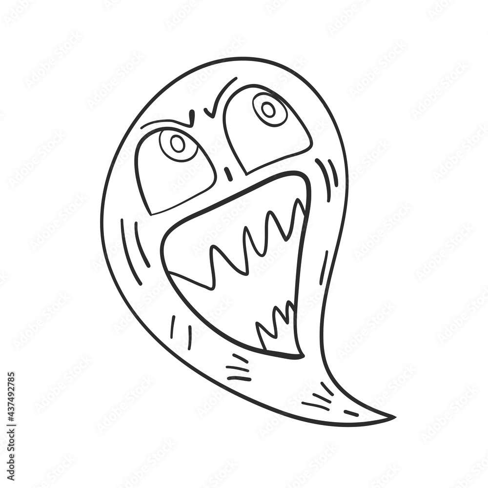 Little ghost. Cute monster. Halloween style. Vector illustration Little ghost. Cute monster. Halloween style. Vector illustration