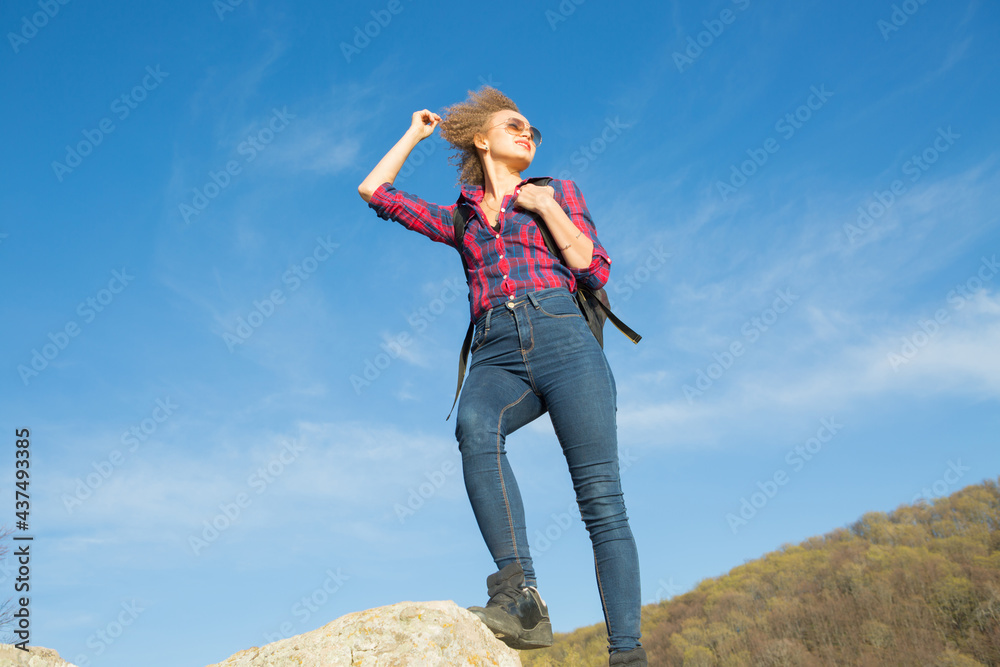 Beautiful girls travel in the mountains Hiking in the mountains Beautiful girls travel in the mountains Hiking in the mountains