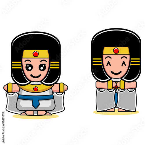 egyptian women mascot character cartoon illustration
