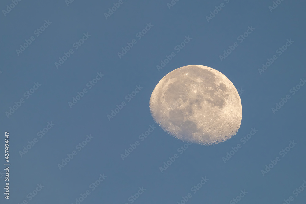 Waxing cresent moon in the blue sky Waxing cresent moon in the blue sky