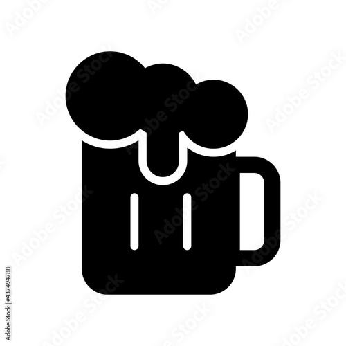 Beer icon Design Template. Illustration vector graphic. simple black glyph icon isolated on white background. Perfect for your web site design, logo, app, UI