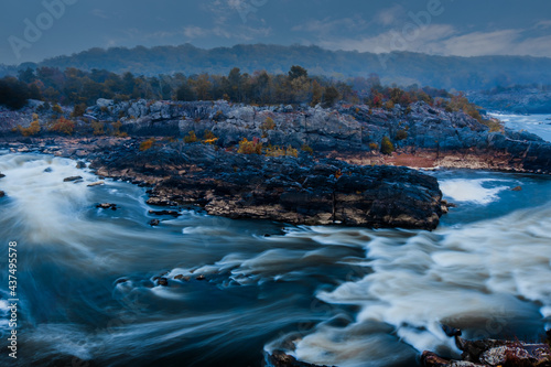 Great Falls Park, Virginia, USA -Potomac River waterfalls ,Waterfall Autumn season in Virginia,USA