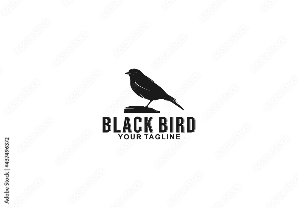 black bird logo in white background black bird logo in white background