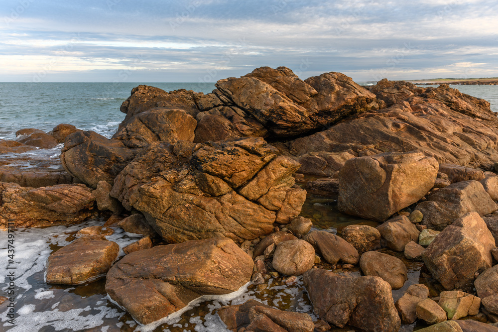 The Atlantic Ocean seen from the rocky coast of Les Sables d'Olonne.