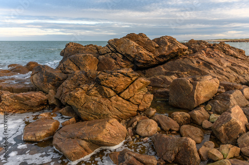 The Atlantic Ocean seen from the rocky coast of Les Sables d'Olonne. © bios48