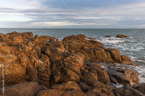 The Atlantic Ocean seen from the rocky coast of Les Sables d'Olonne. © bios48
