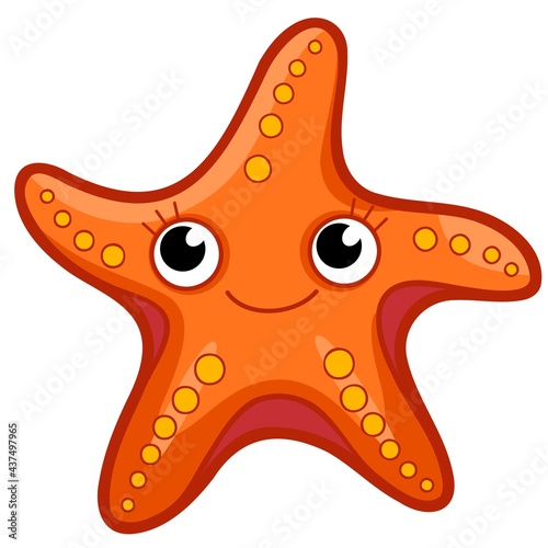 Fototapeta Naklejka Na Ścianę i Meble -  Cute starfish cartoon