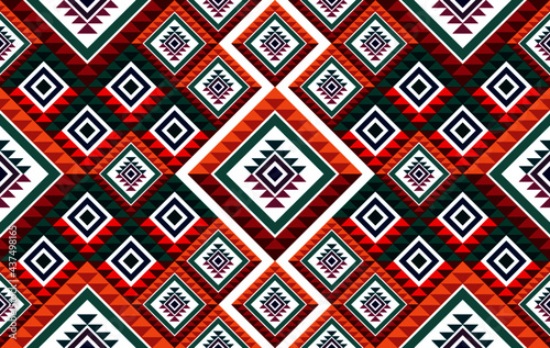 Wallpaper Mural Ethnic Aztec African American textile seamless pattern. Geometric native fabric boho carpet ornaments mandala embroidery patterns. Ethnic Indian tribal vector illustrations background. Torontodigital.ca