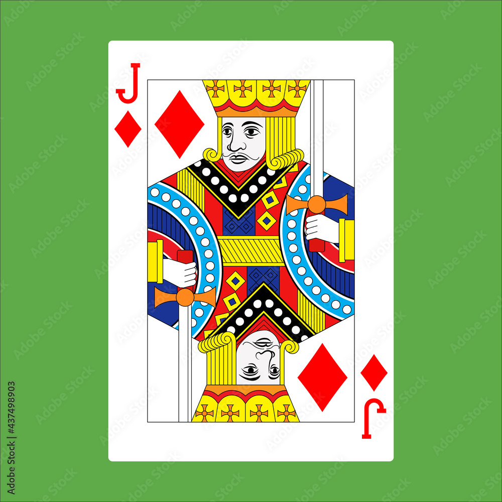 Illustration for jack diamond poker card