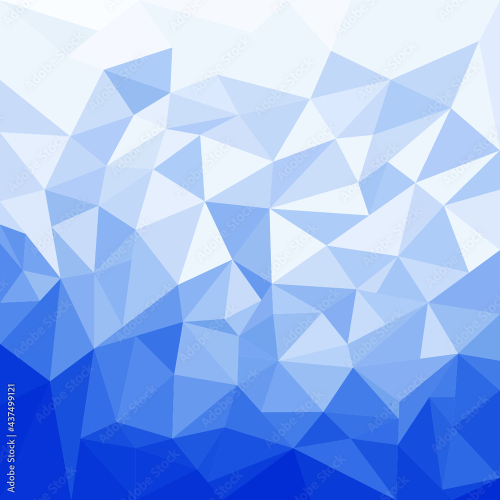 geometric blue ice triangular background vector