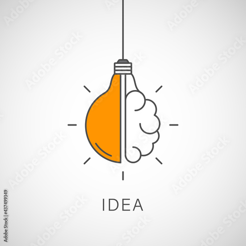 Creative Idea Line Icon. Lightbulb education, innovation logo. Vector Illustr...