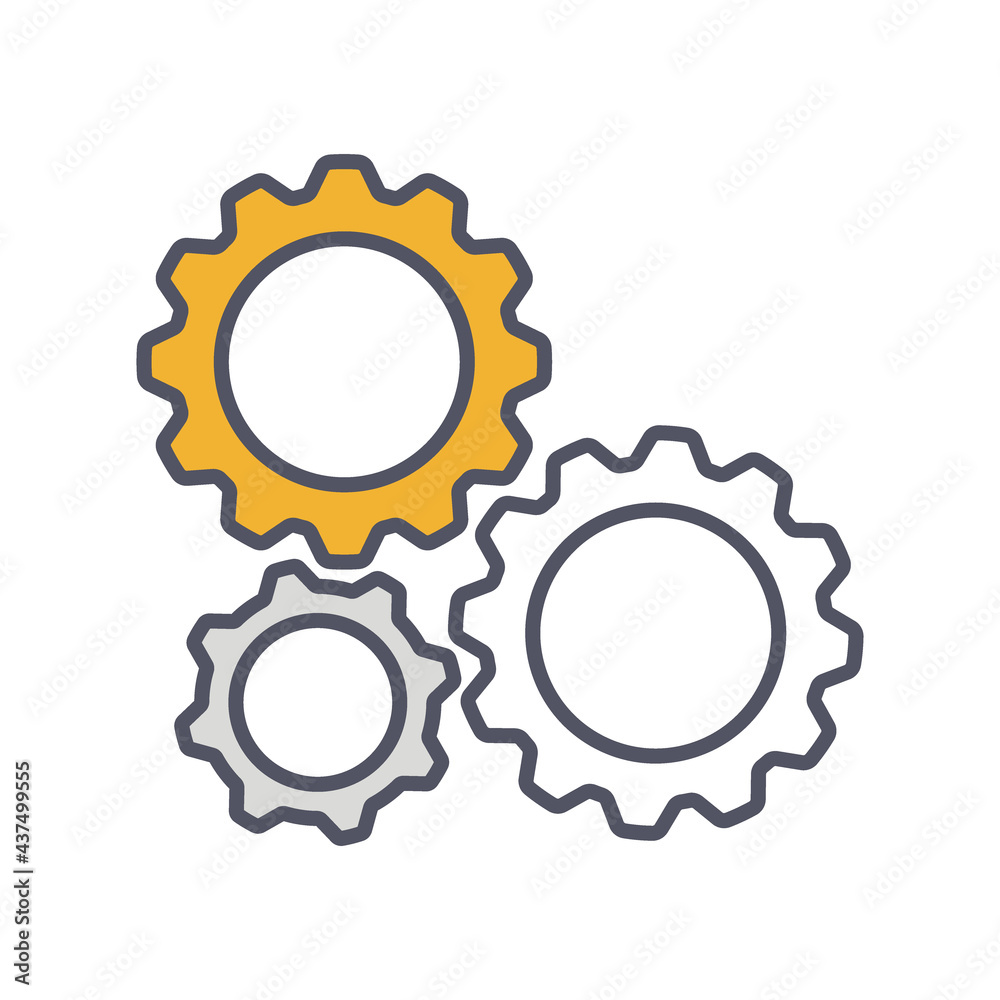 Gear Settings thin line symbol, cogwheel Icon. Innovation logo. Vector Illustration Gear Settings thin line symbol, cogwheel Icon. Innovation logo. Vector Illustration