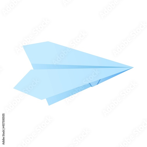 Paper origami shape - airplane. The Japanese art of folding paper figures is a hobby, needlework