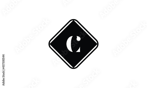 Free Download Initial Letter C Square Shape Vector Monogram Logo, C Letter Logo Template - GFXLoad