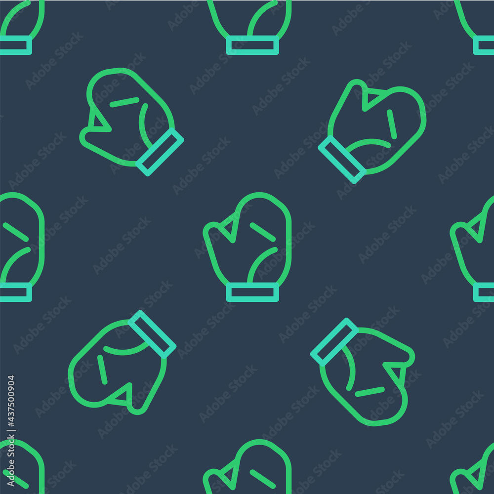 Line Baseball glove icon isolated seamless pattern on blue background. Vector Line Baseball glove icon isolated seamless pattern on blue background. Vector