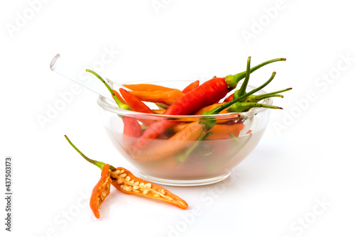 Fresh chili isolated on white background. photo