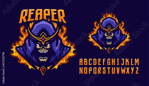 illustration vector graphic of Grim Reaper mascot logo perfect for sport and e-sport team