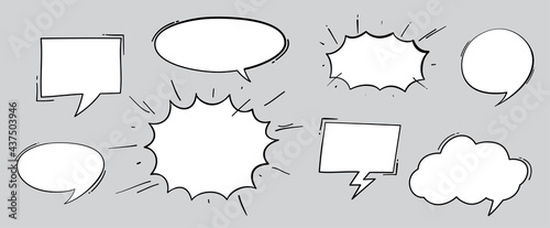 Boom effect set design for comic book. Comic Book cloud, pow sound symbol, bomb pow. Comic speech bubbles set.