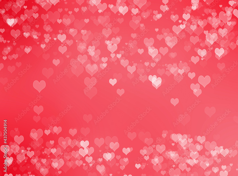 Abstract bokeh background with hearts patten on red colour. Abstract bokeh background with hearts patten on red colour.