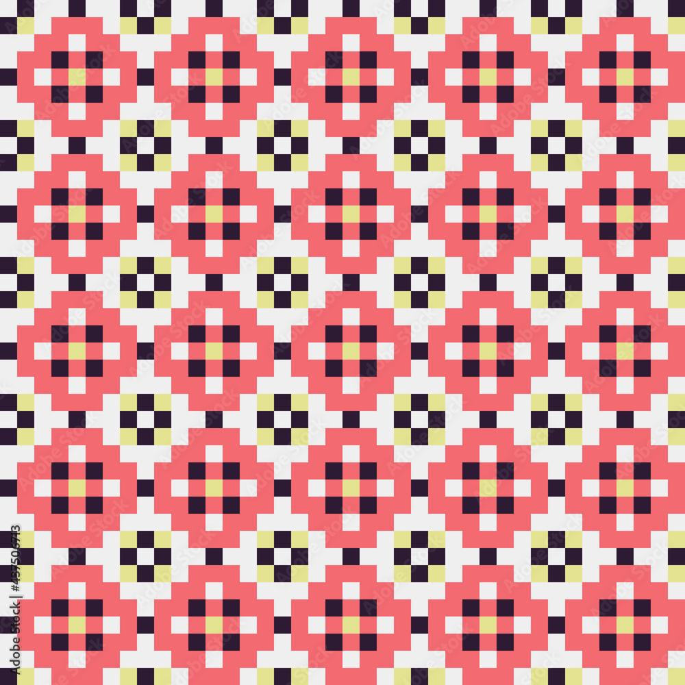 Fototapeta premium Abstract Cross Pattern generative computational art illustration