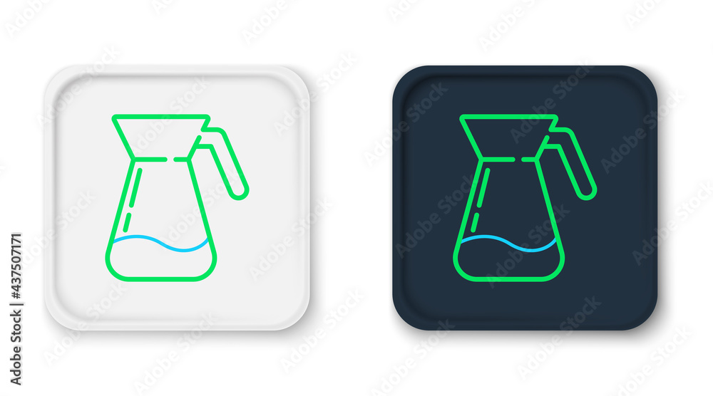 Line Jug glass with water icon isolated on white background. Kettle for water. Glass decanter with drinking water. Colorful outline concept. Vector Line Jug glass with water icon isolated on white background. Kettle for water. Glass decanter with drinking water. Colorful outline concept. Vector