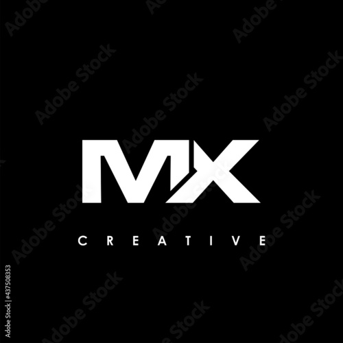 MX Letter Initial Logo Design Template Vector Illustration photo