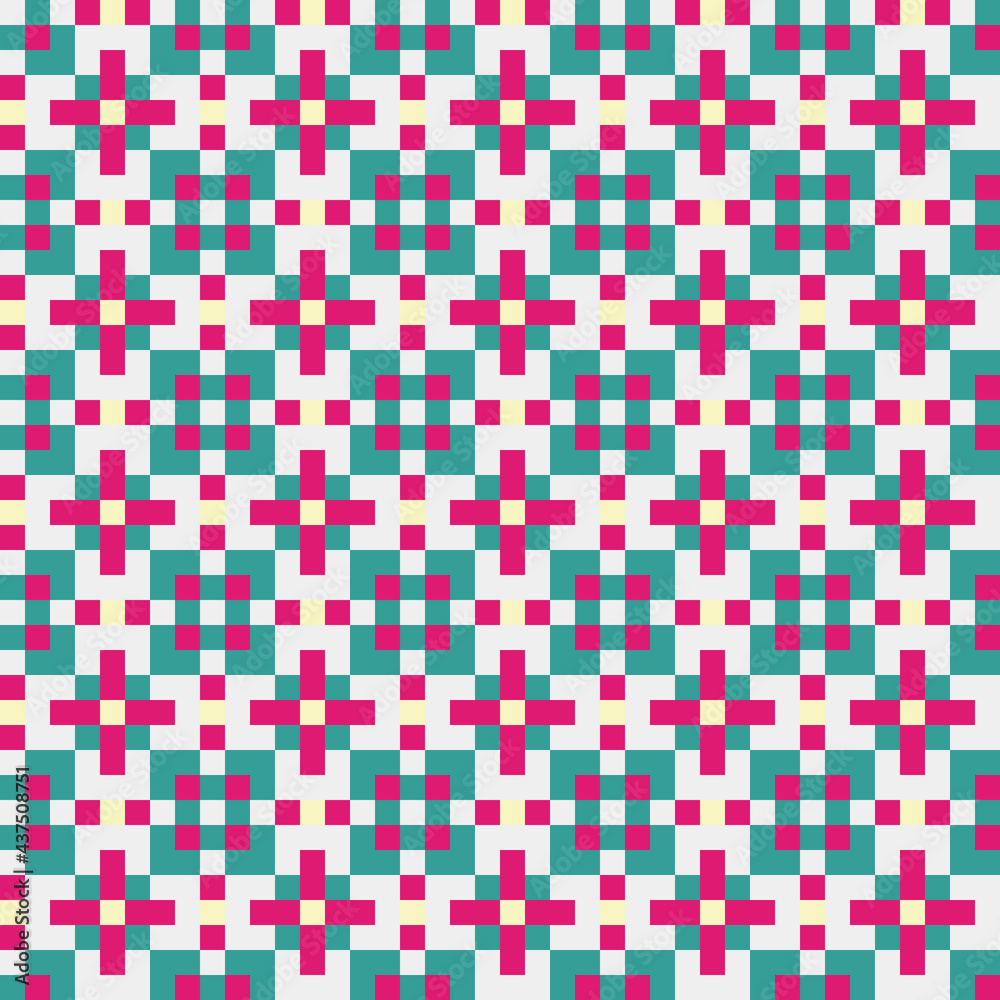 Fototapeta premium Abstract Cross Pattern generative computational art illustration