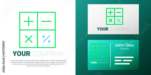 Line Calculator icon isolated on white background. Accounting symbol. Business calculations mathematics education and finance. Colorful outline concept. Vector