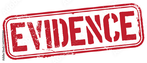 Evidence. Vector Red Rubber Stamp.