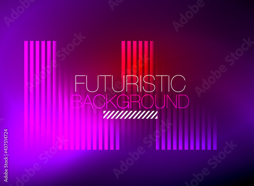 Bright neon color techno abstract background  shiny glowing neon lines in the dark background