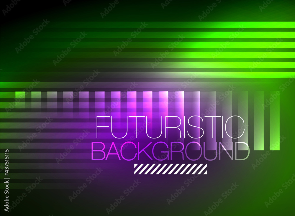 Bright neon color techno abstract background, shiny glowing neon lines in the dark background Bright neon color techno abstract background, shiny glowing neon lines in the dark background