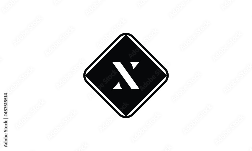 Initial Letter X Square Shape Vector Monogram Logo. X Letter Logo Template