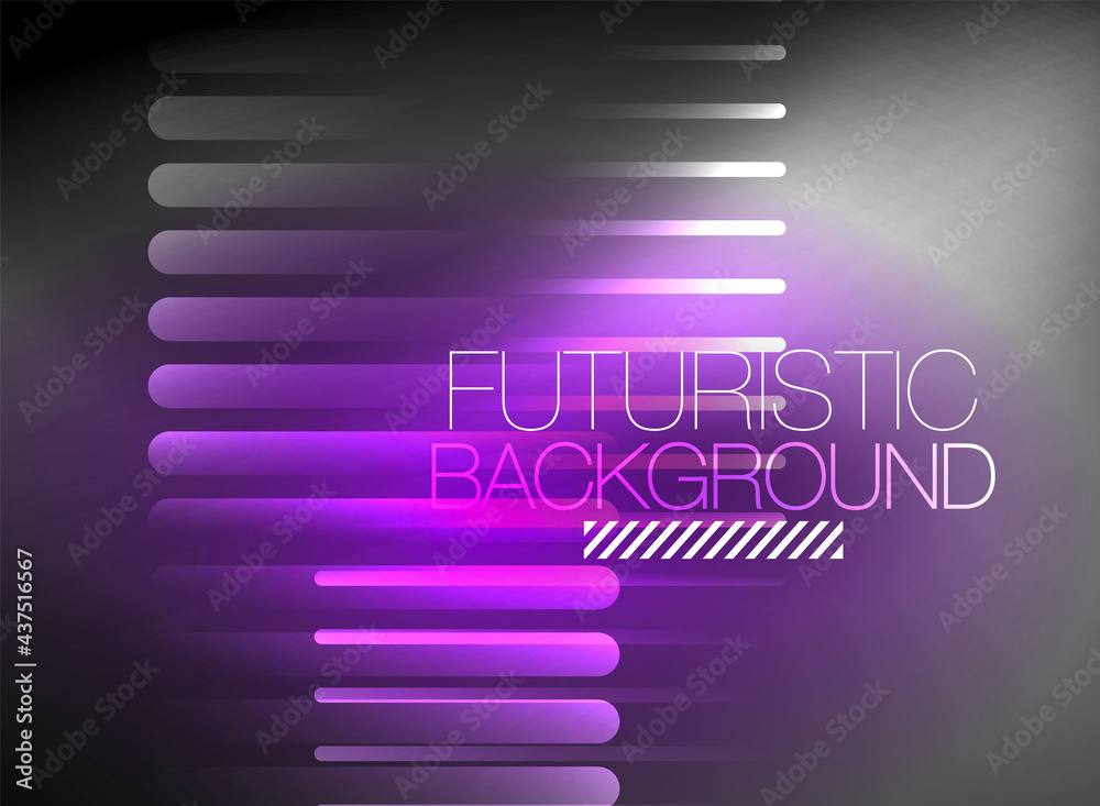 Obraz premium Bright neon color techno abstract background, shiny glowing neon lines in the dark background