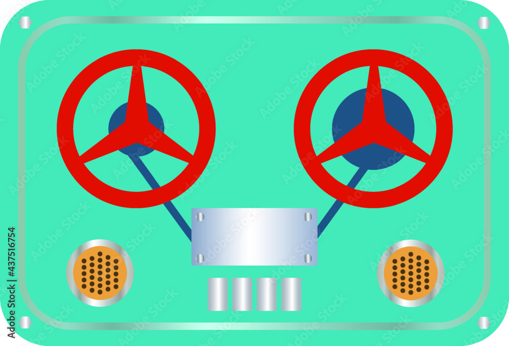 tape recorder blue and red spools tape recorder blue and red spools