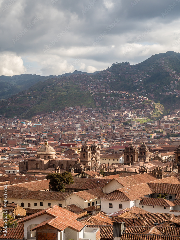 Distant view of the Cusco cathedral