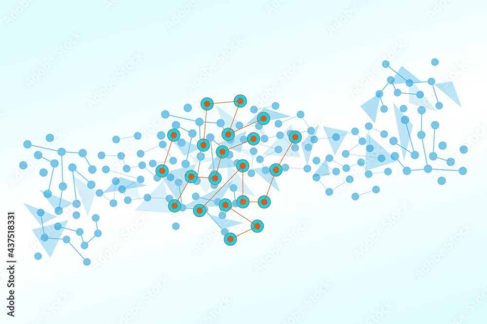 Abstract technology background, dots, nodes and elements connecting through relations technology background, futuristic data relation concept, vector background Abstract technology background, dots, nodes and elements connecting through relations technology background, futuristic data relation concept, vector background